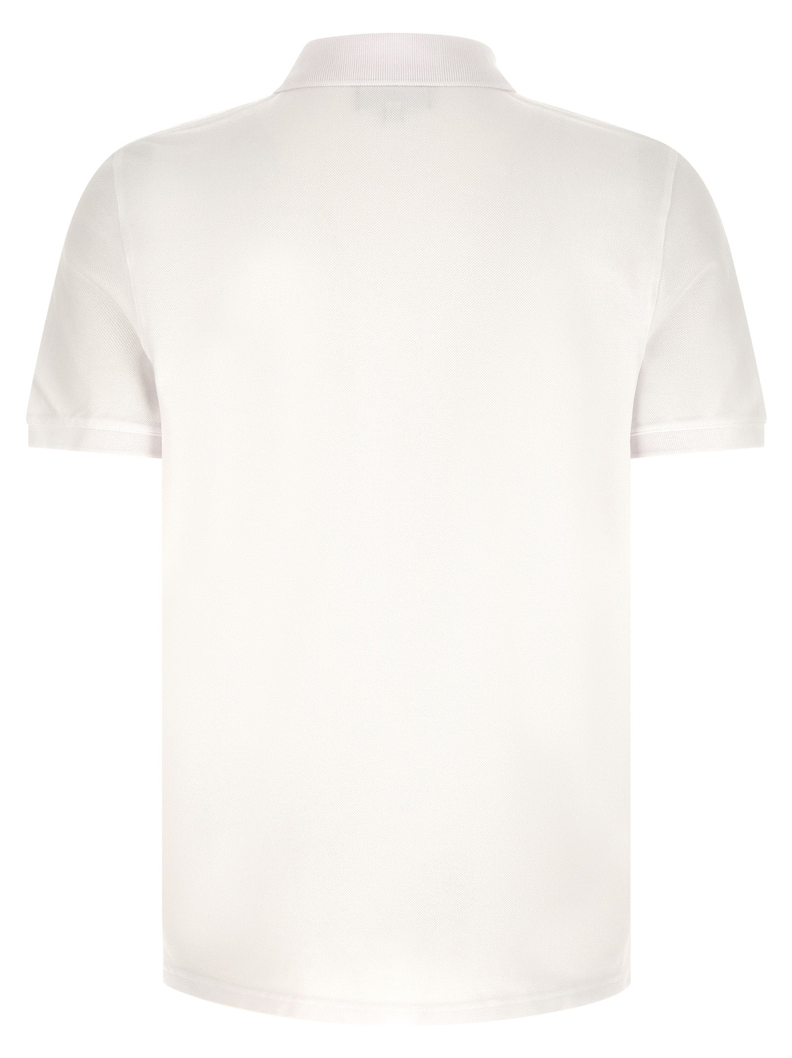 White Piqué Cotton Fox Head Polo