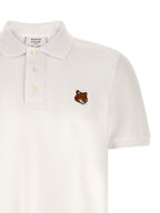 White Piqué Cotton Fox Head Polo