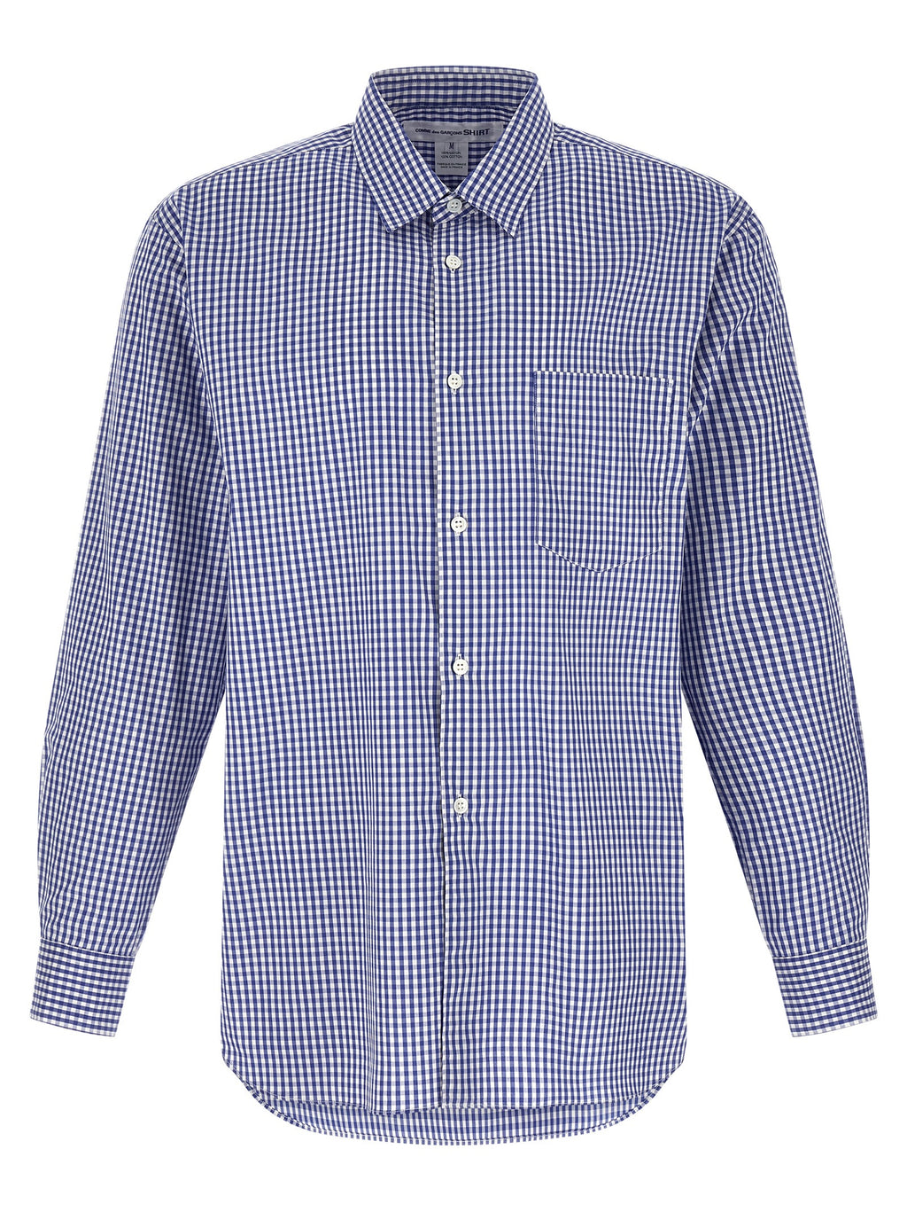 Blue Cotton Vichy Print Shirt