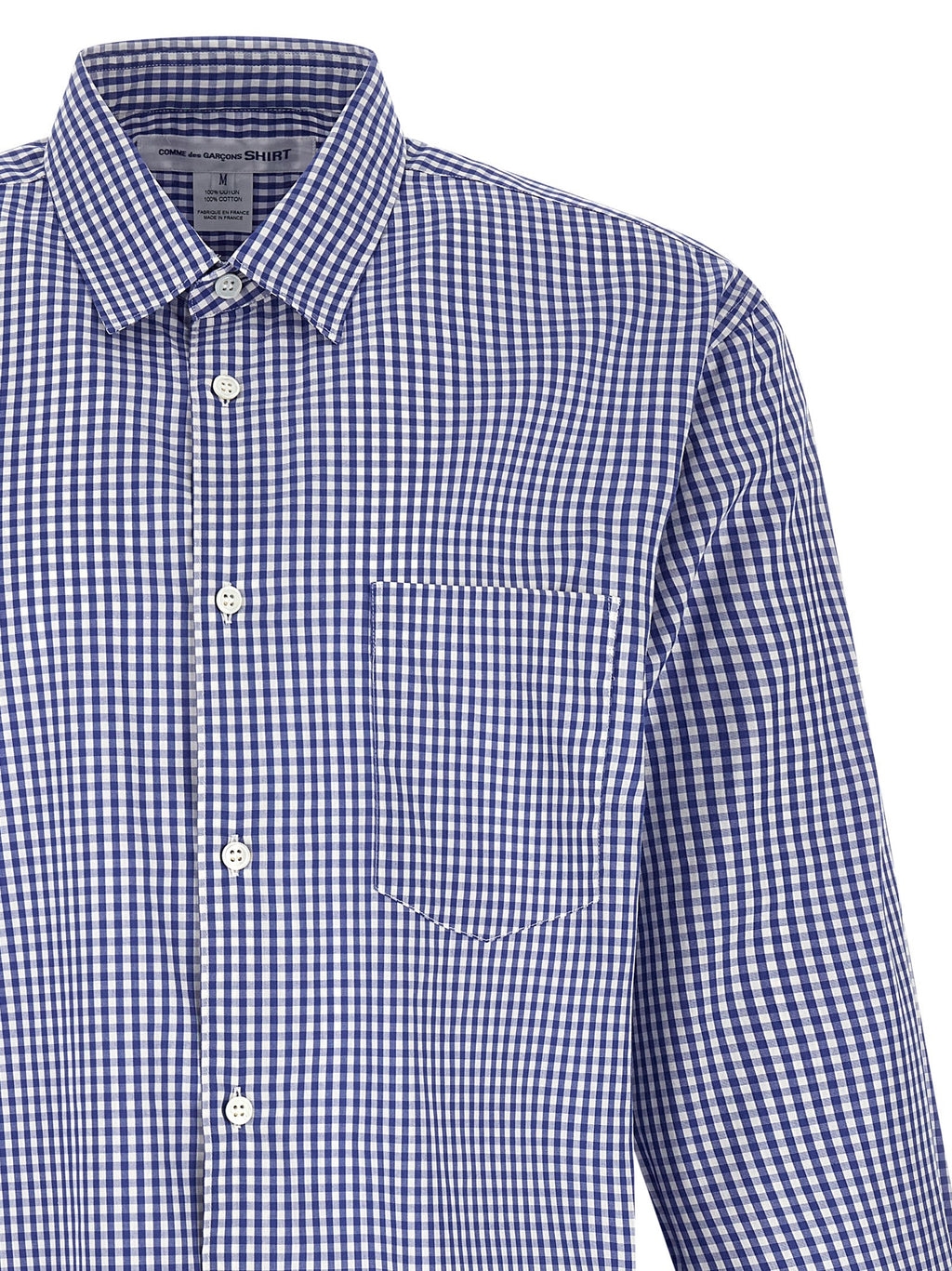 Blue Cotton Vichy Print Shirt