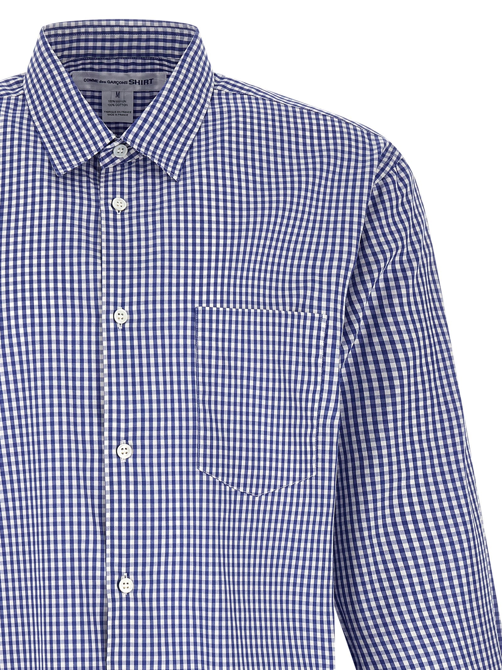 Blue Cotton Vichy Print Shirt