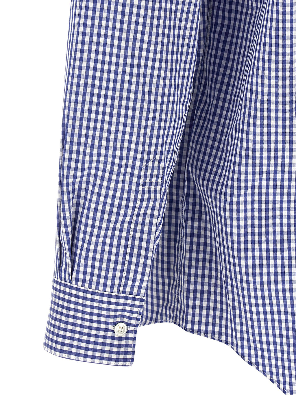 Blue Cotton Vichy Print Shirt
