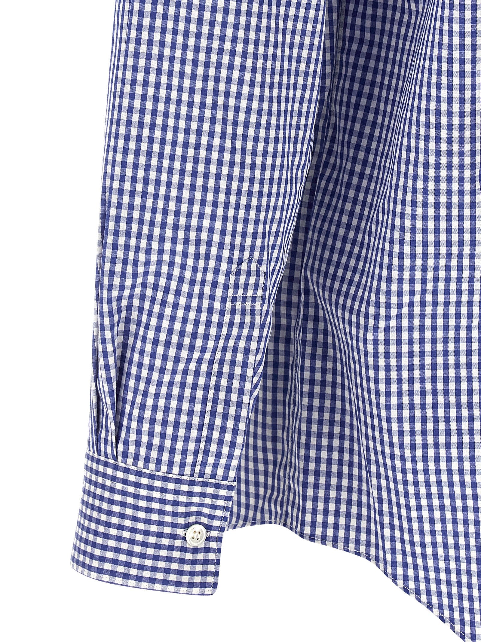 Blue Cotton Vichy Print Shirt
