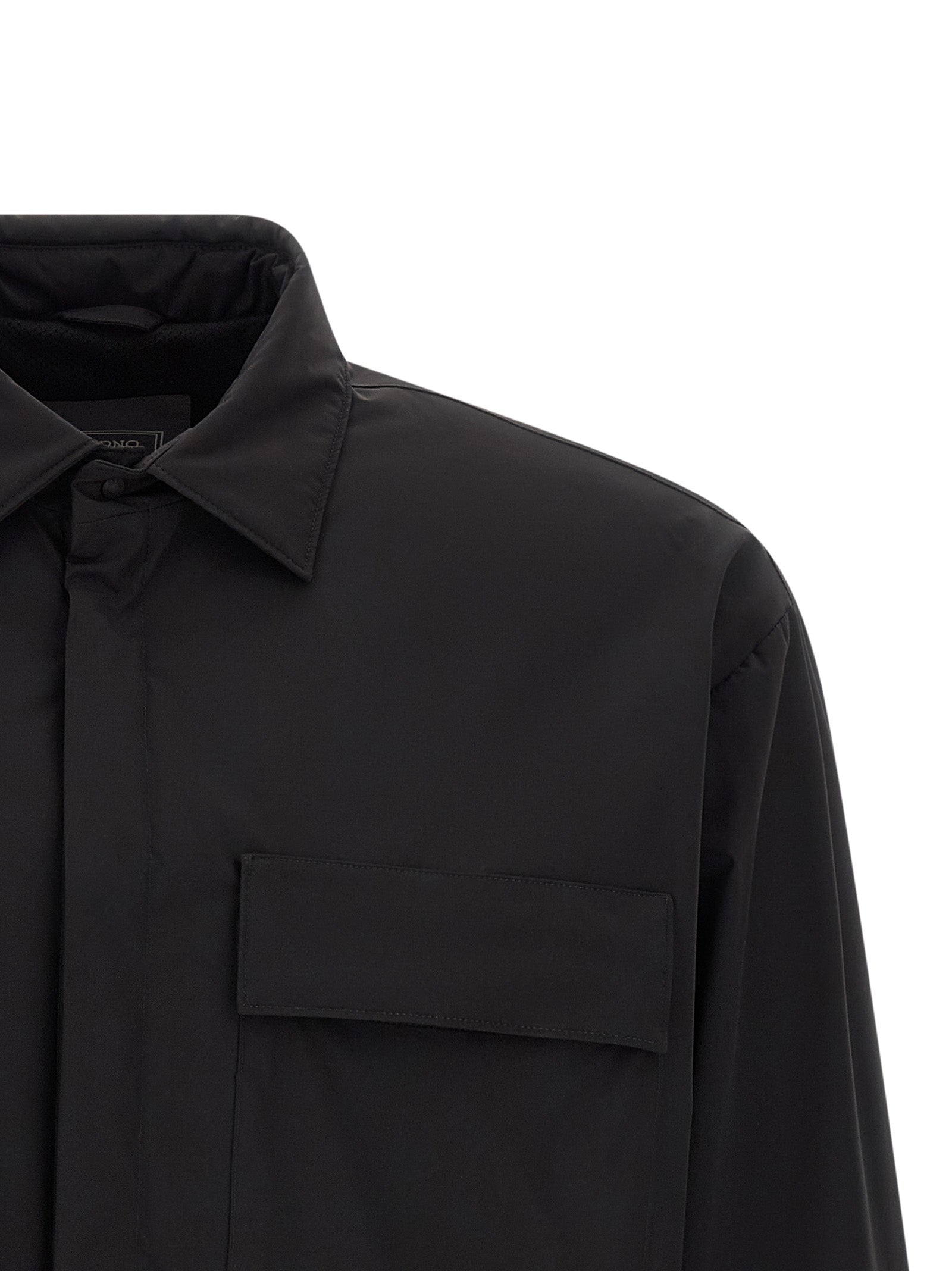 Black Polyamide Shell Overshirt