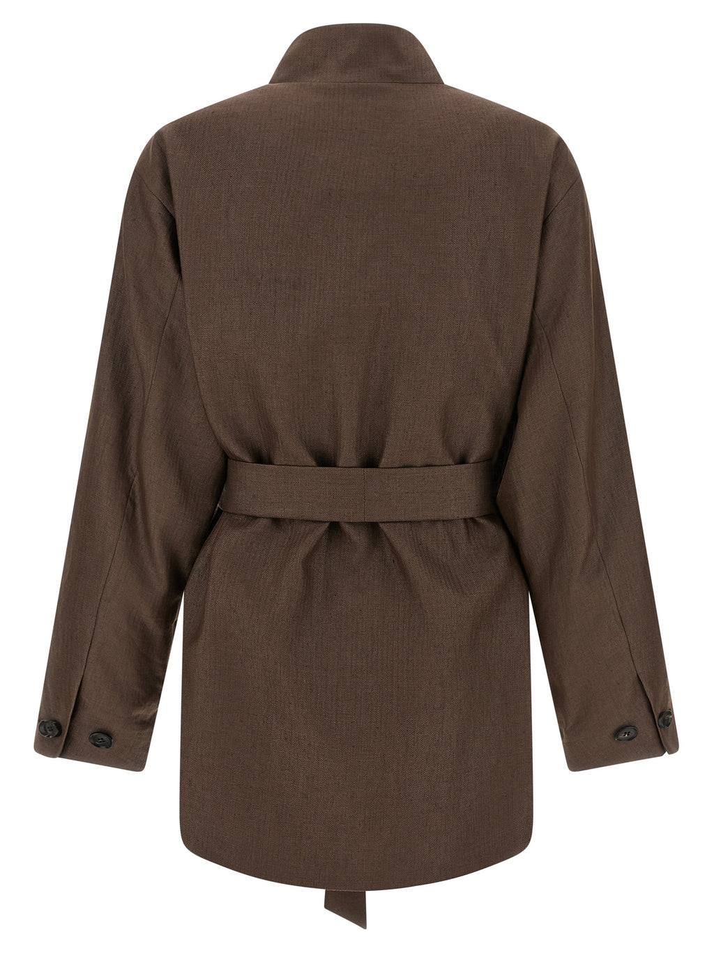 Polyamide & Linen Shawl Collar Blazer