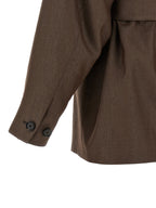 Polyamide & Linen Shawl Collar Blazer