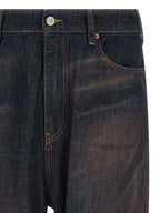 Blue Cotton Straight-Leg Jeans