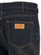 Blue Cotton Straight-Leg Jeans