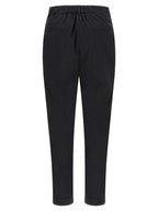 Black Cotton Stretch Casual Straight Leg Pants