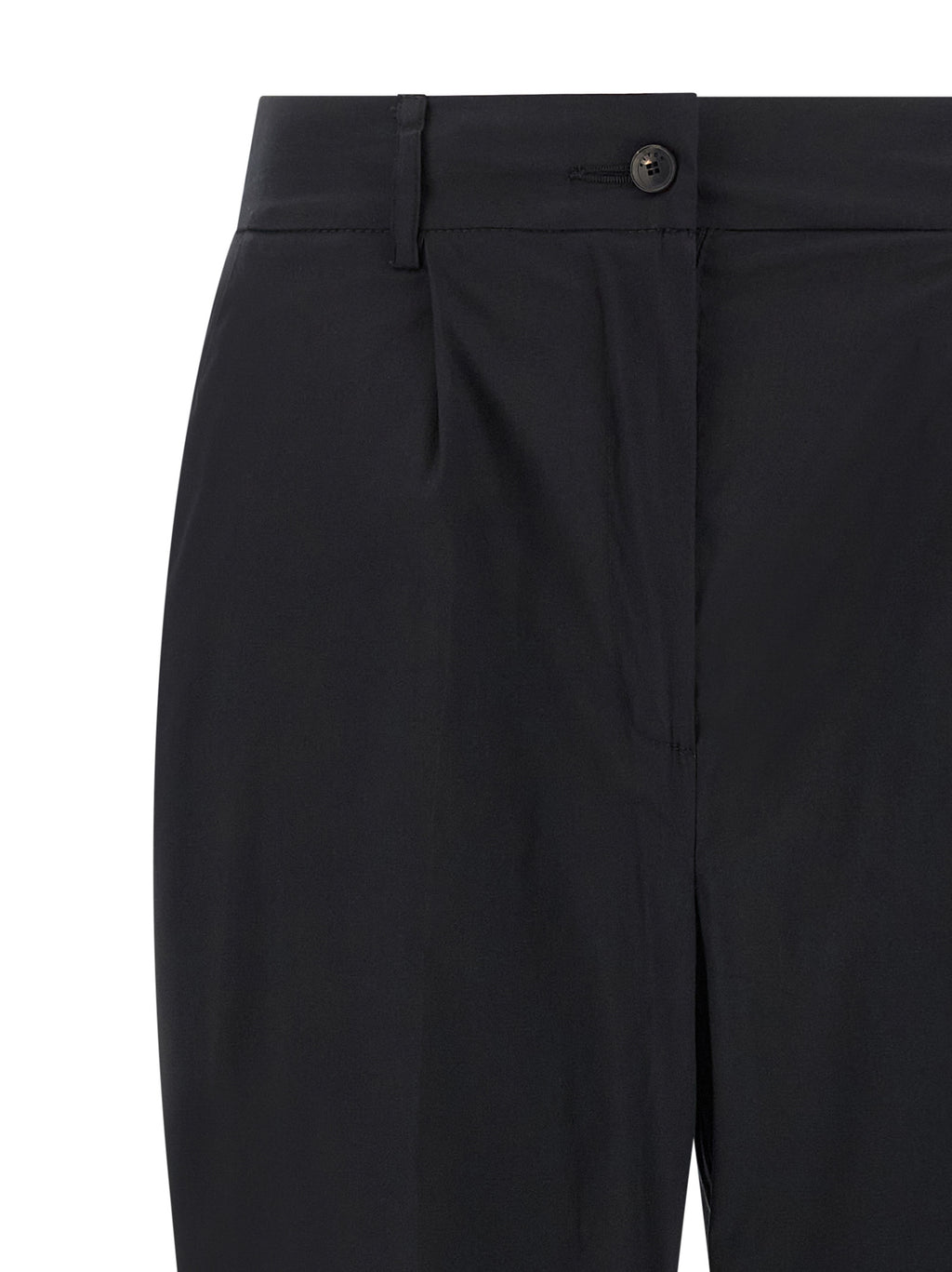 Black Cotton Stretch Casual Straight Leg Pants