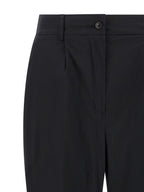 Black Cotton Stretch Casual Straight Leg Pants
