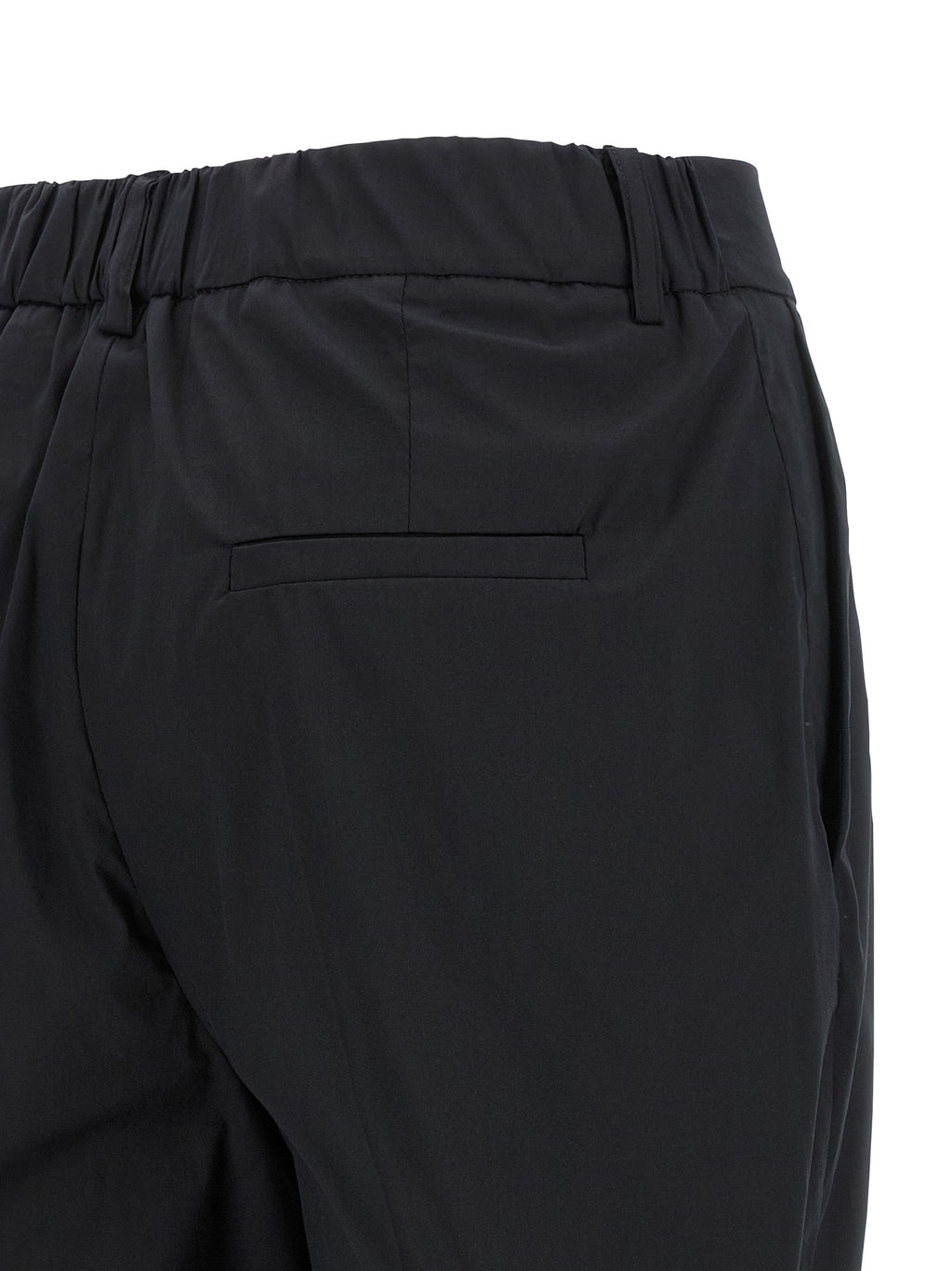 Black Cotton Stretch Casual Straight Leg Pants