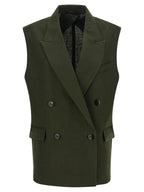 Bicolor Linen Sleeveless Jacket