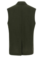 Bicolor Linen Sleeveless Jacket