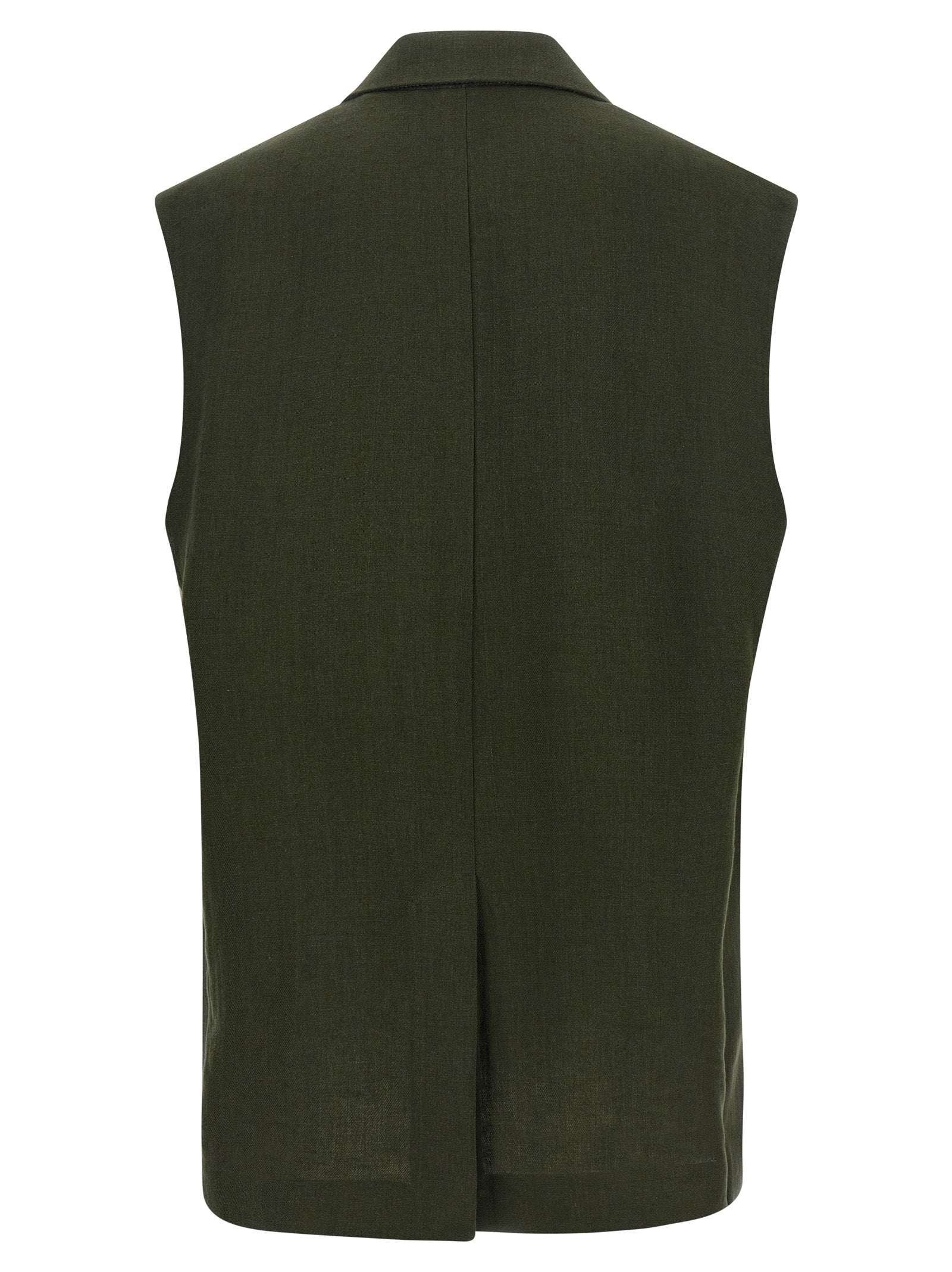 Bicolor Linen Sleeveless Jacket