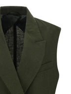Bicolor Linen Sleeveless Jacket