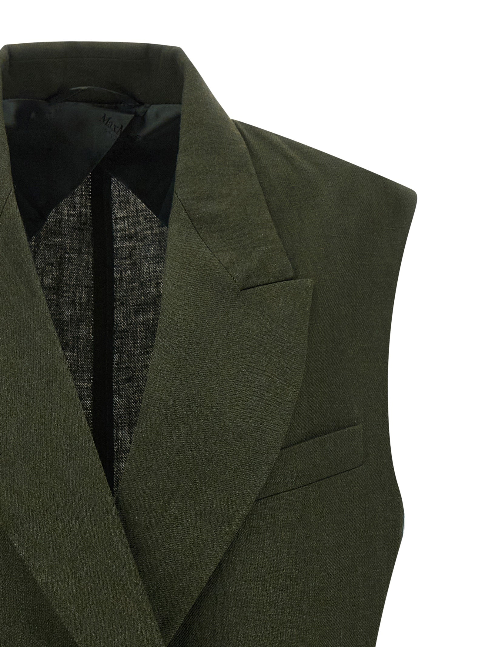 Bicolor Linen Sleeveless Jacket