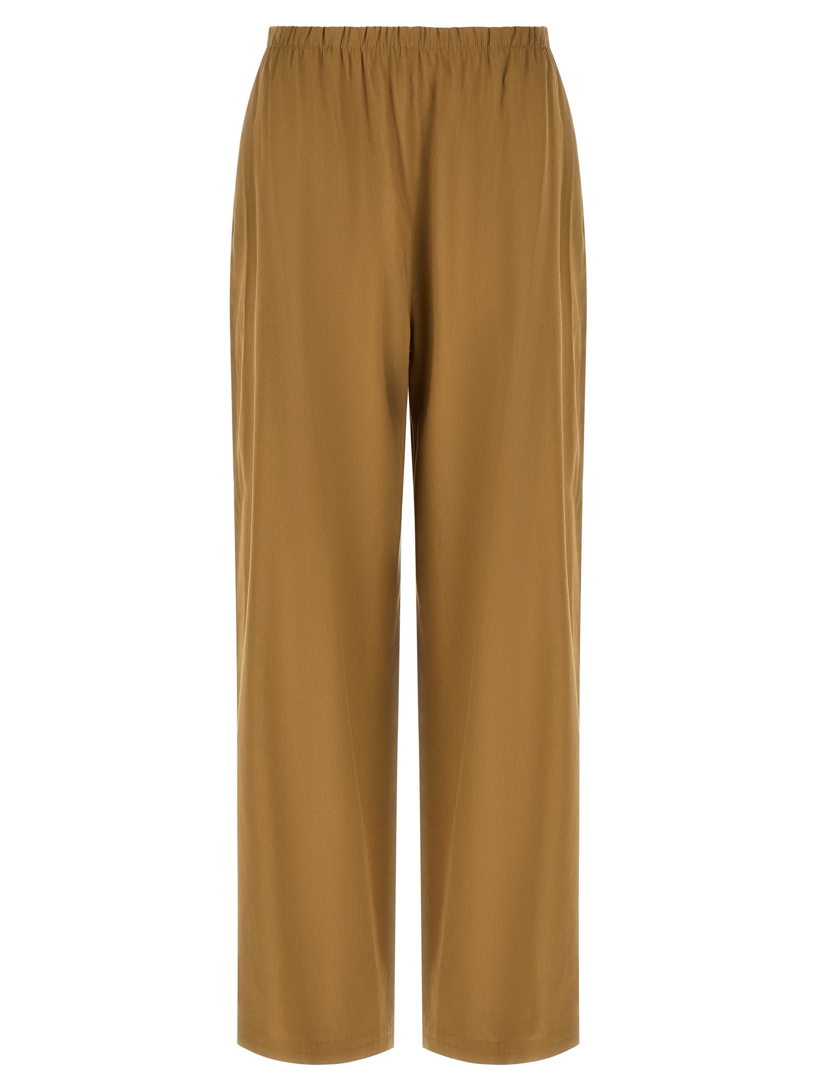 Beige Linen Stretch MxpDestino Wide‑Leg Trousers