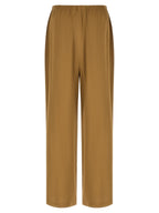 Beige Linen Stretch MxpDestino Wide‑Leg Trousers