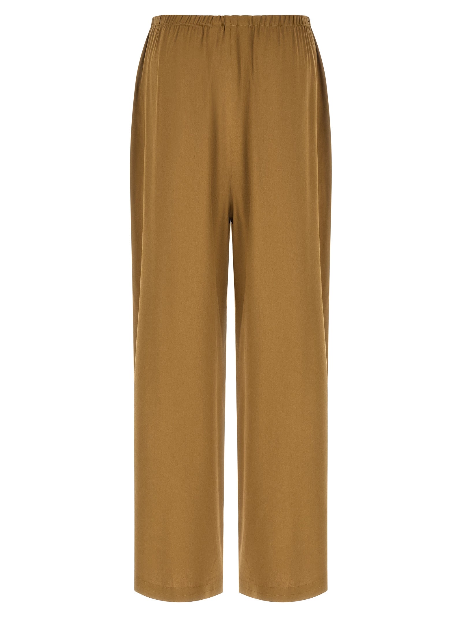 Beige Linen Stretch MxpDestino Wide‑Leg Trousers