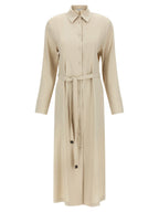 Beige Linen Long Dress
