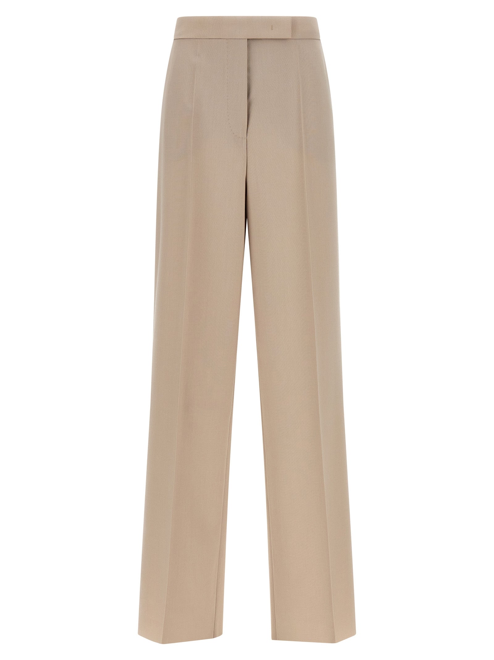 Beige Virgin Wool Dress Pants