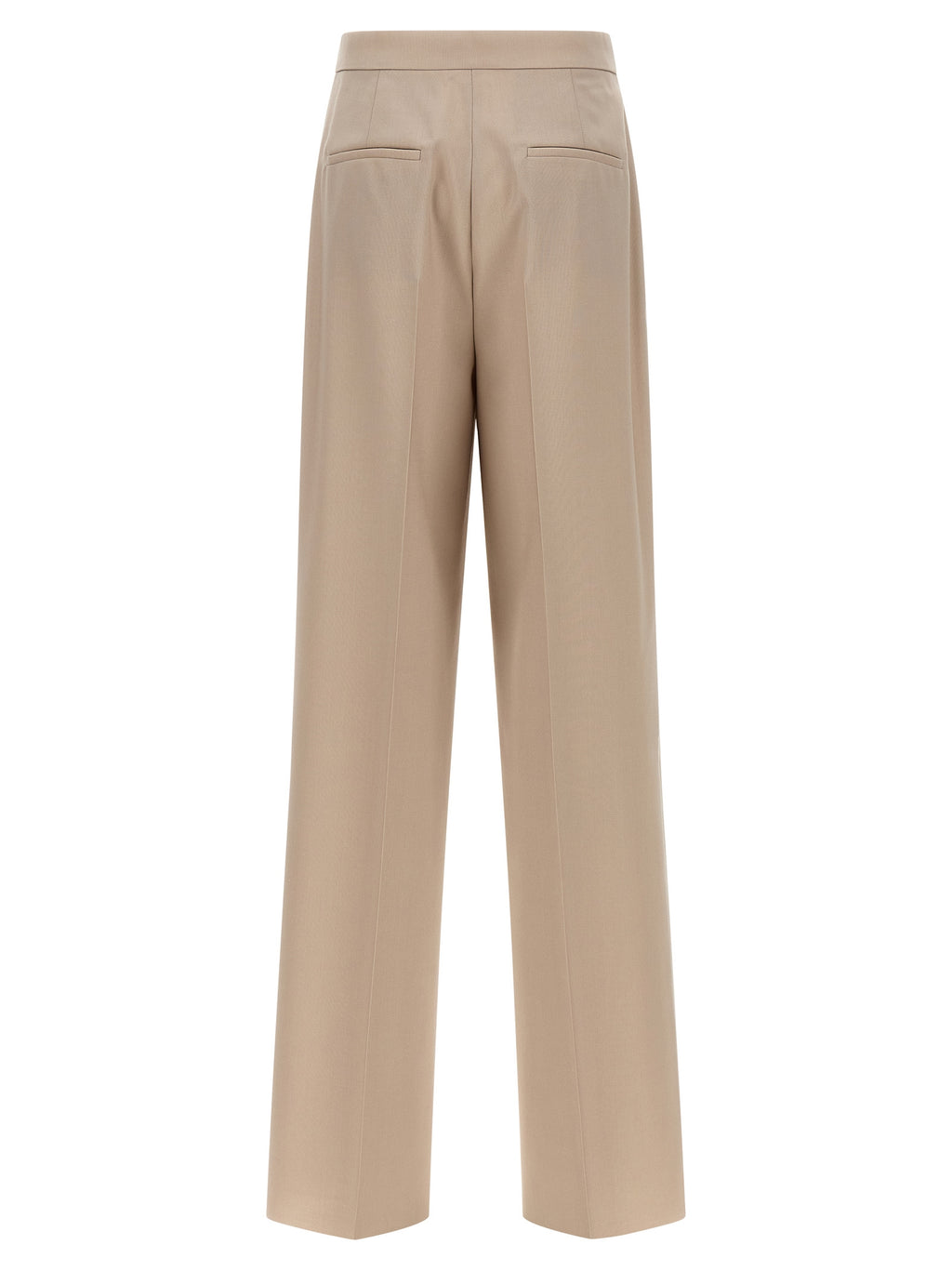 Beige Virgin Wool Dress Pants