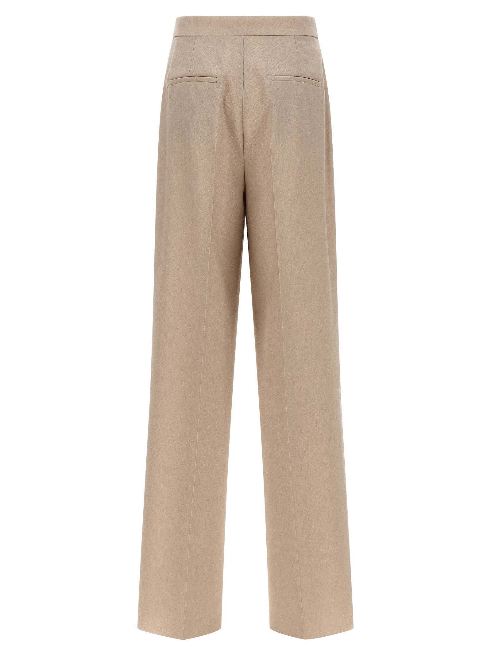 Beige Virgin Wool Dress Pants