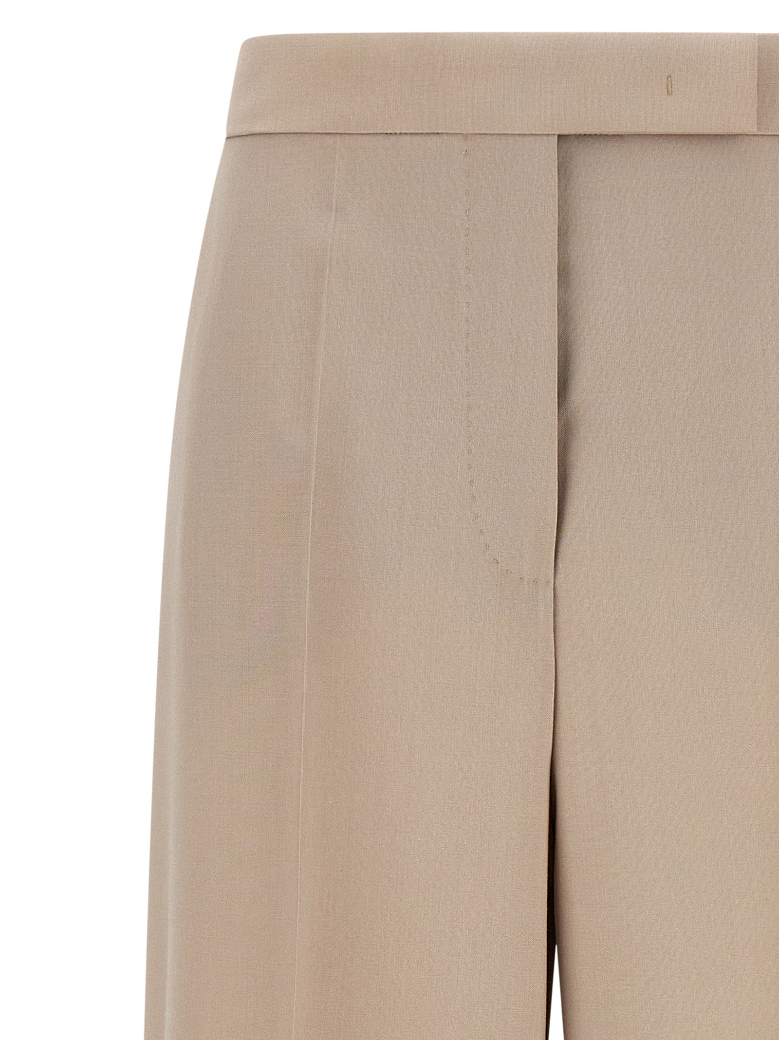 Beige Virgin Wool Dress Pants