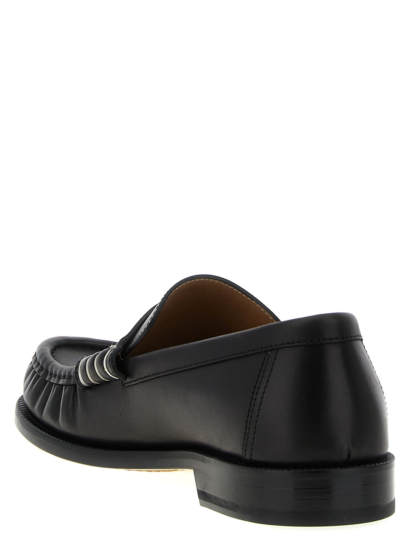 Black Calfskin Loafer Slip‑Ons