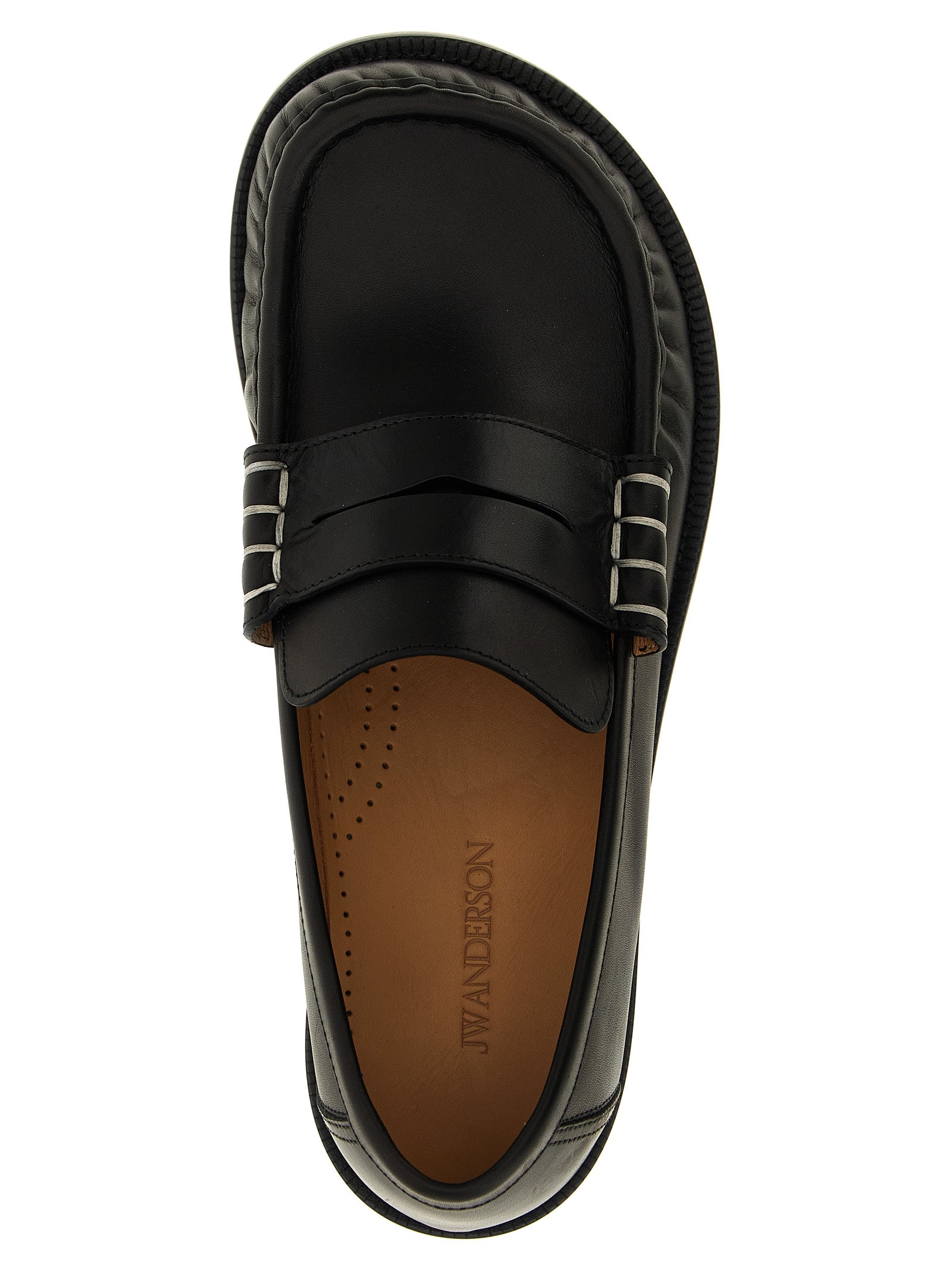 Black Calfskin Loafer Slip‑Ons
