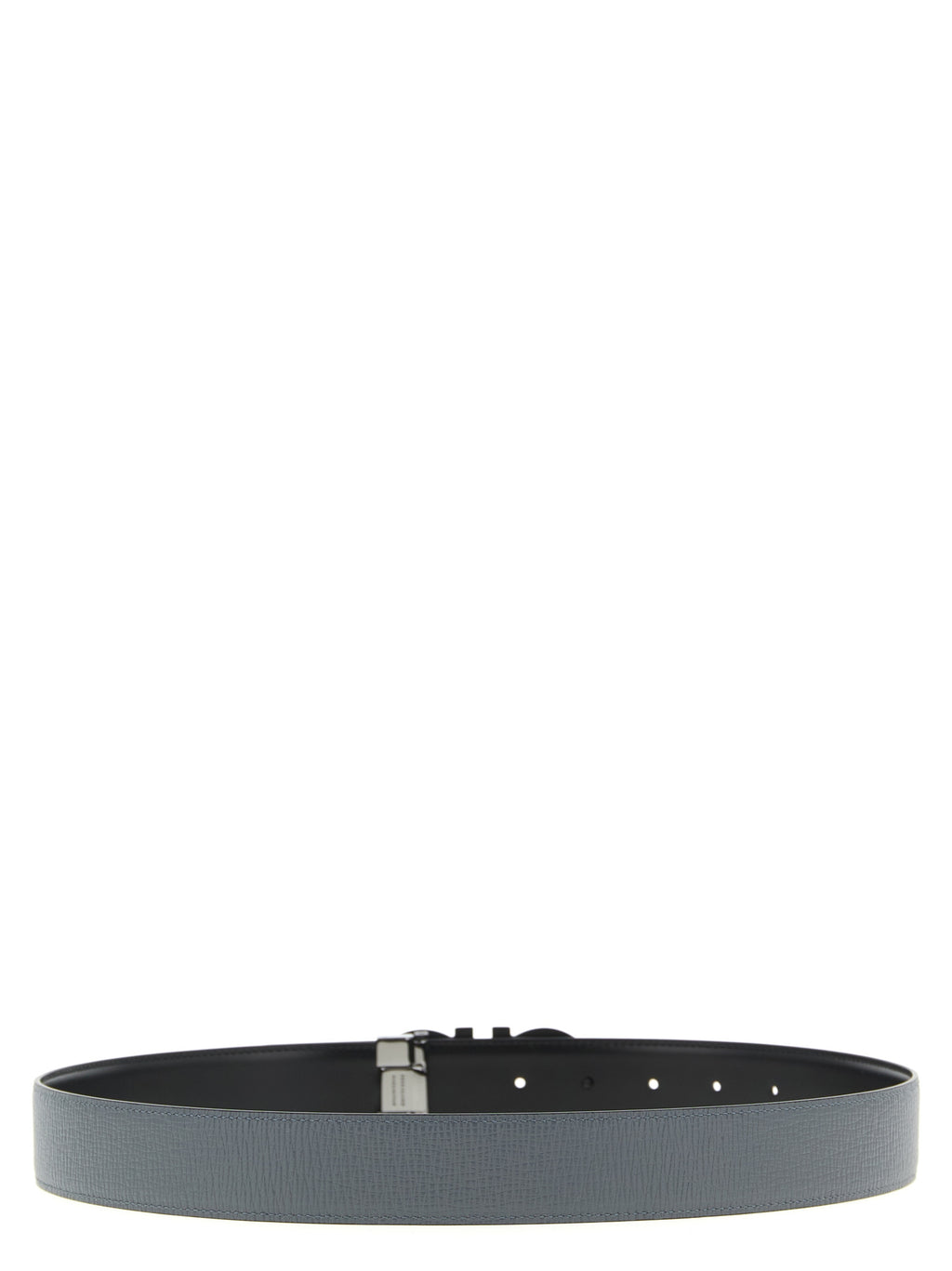 Gray Calfskin Reversible Belt