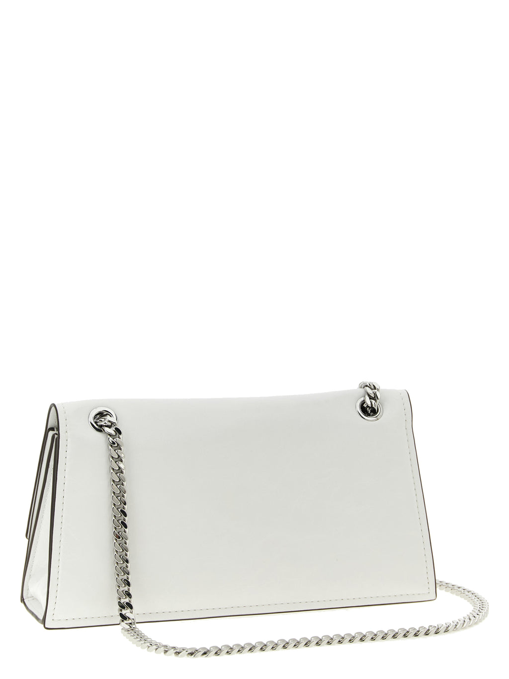 White Lamb Leather Kira Turnlock Shoulder Bag
