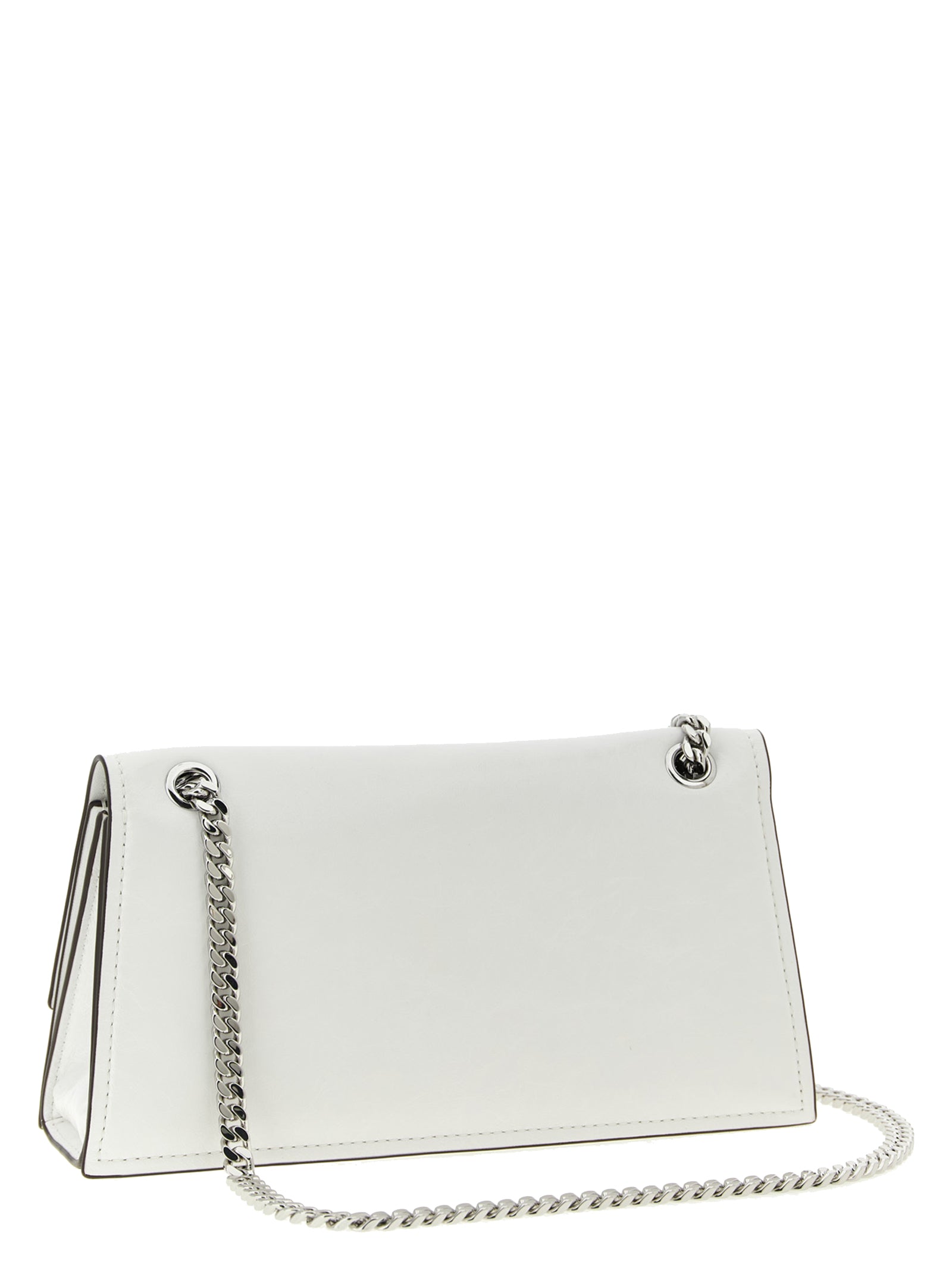 White Lamb Leather Kira Turnlock Shoulder Bag