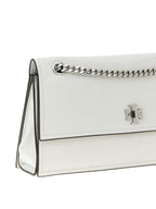 White Lamb Leather Kira Turnlock Shoulder Bag