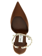 Brown Satin Stevie Pointed Pumps