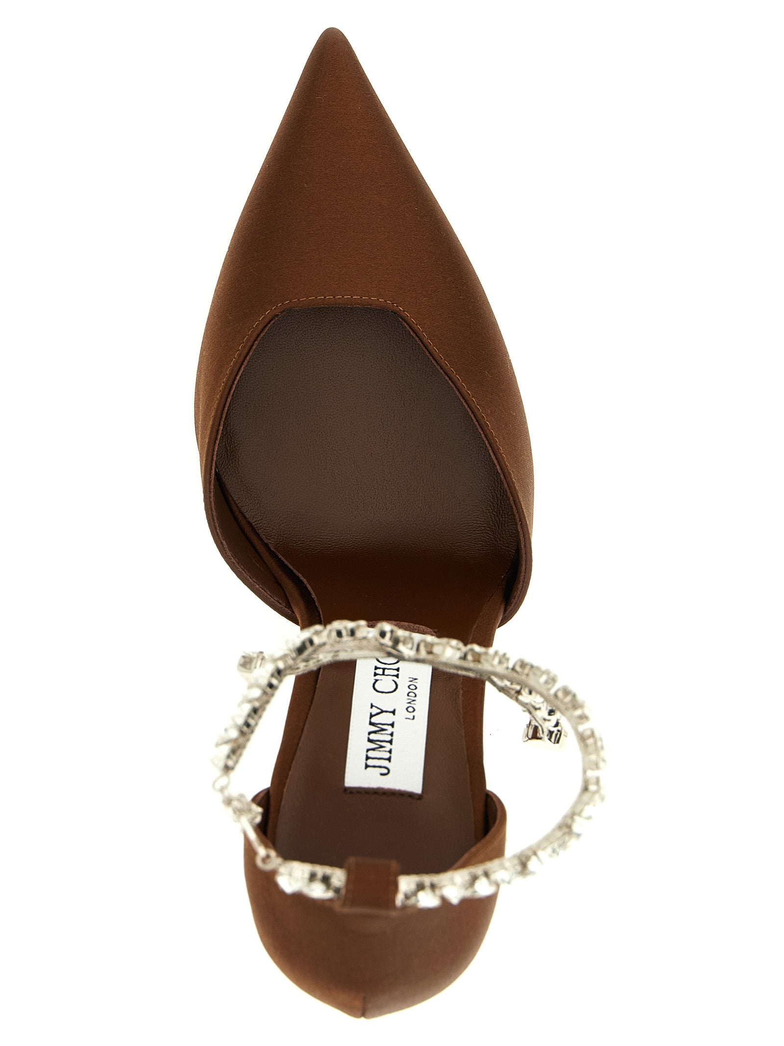 Brown Satin Stevie Pointed Pumps