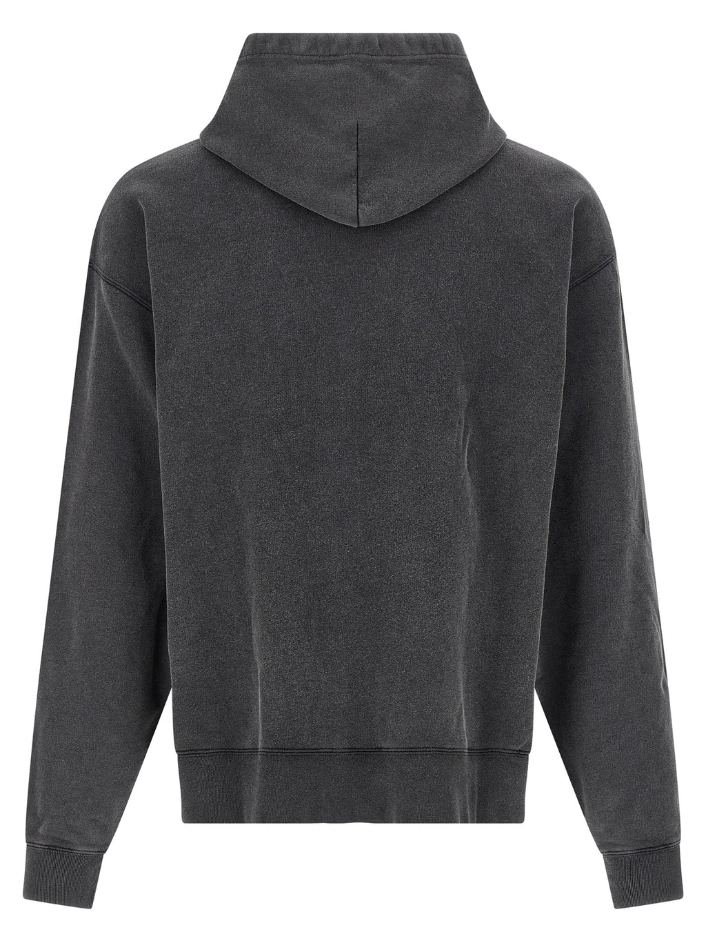 White/Black Cotton Sweatshirt With Washed Crayon Loop