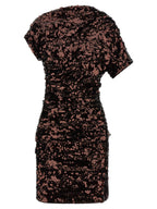 Brown Sequin Mini Dress