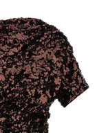 Brown Sequin Mini Dress