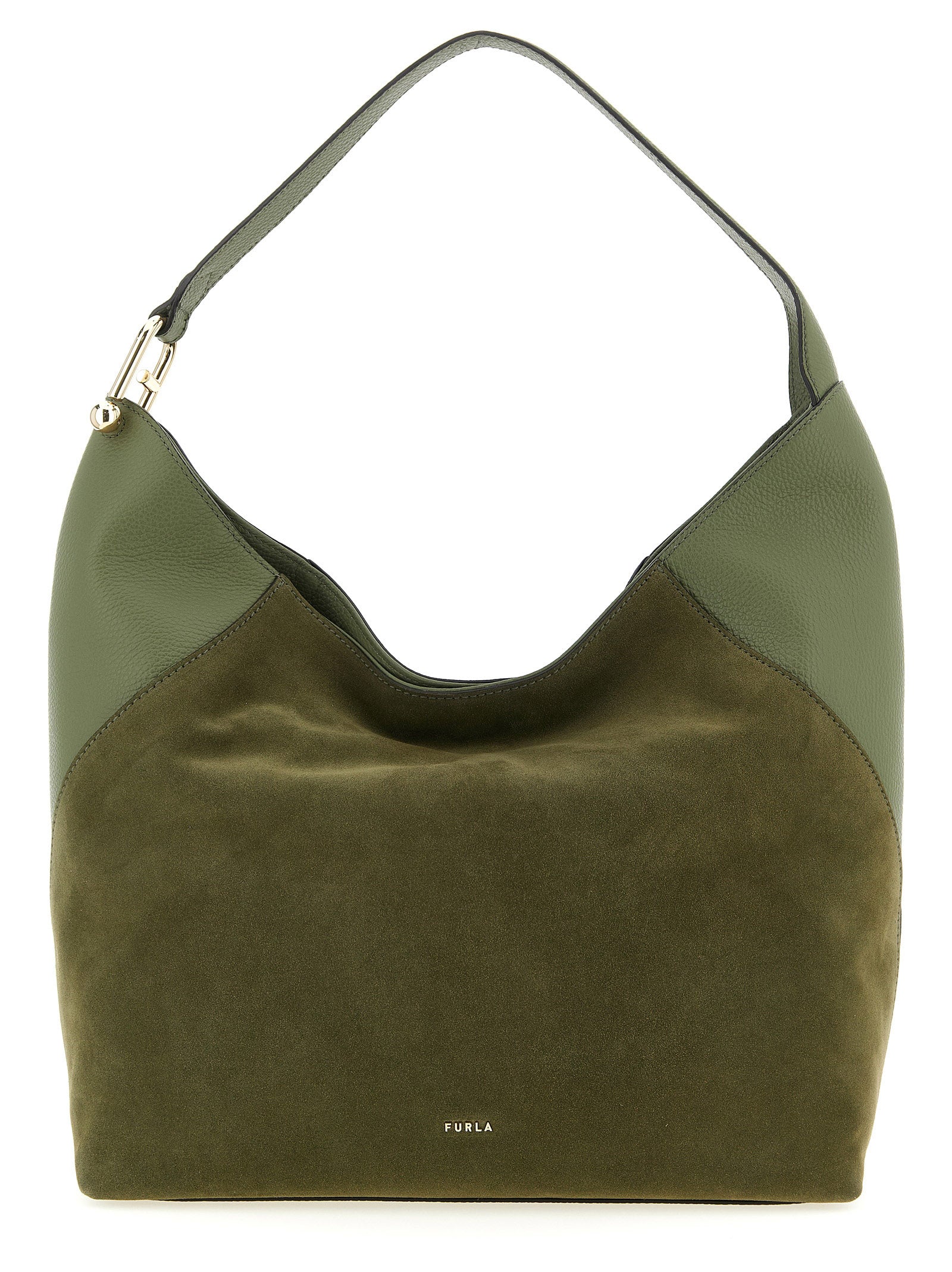 Green Calfskin Lara Large Shoulder Bag