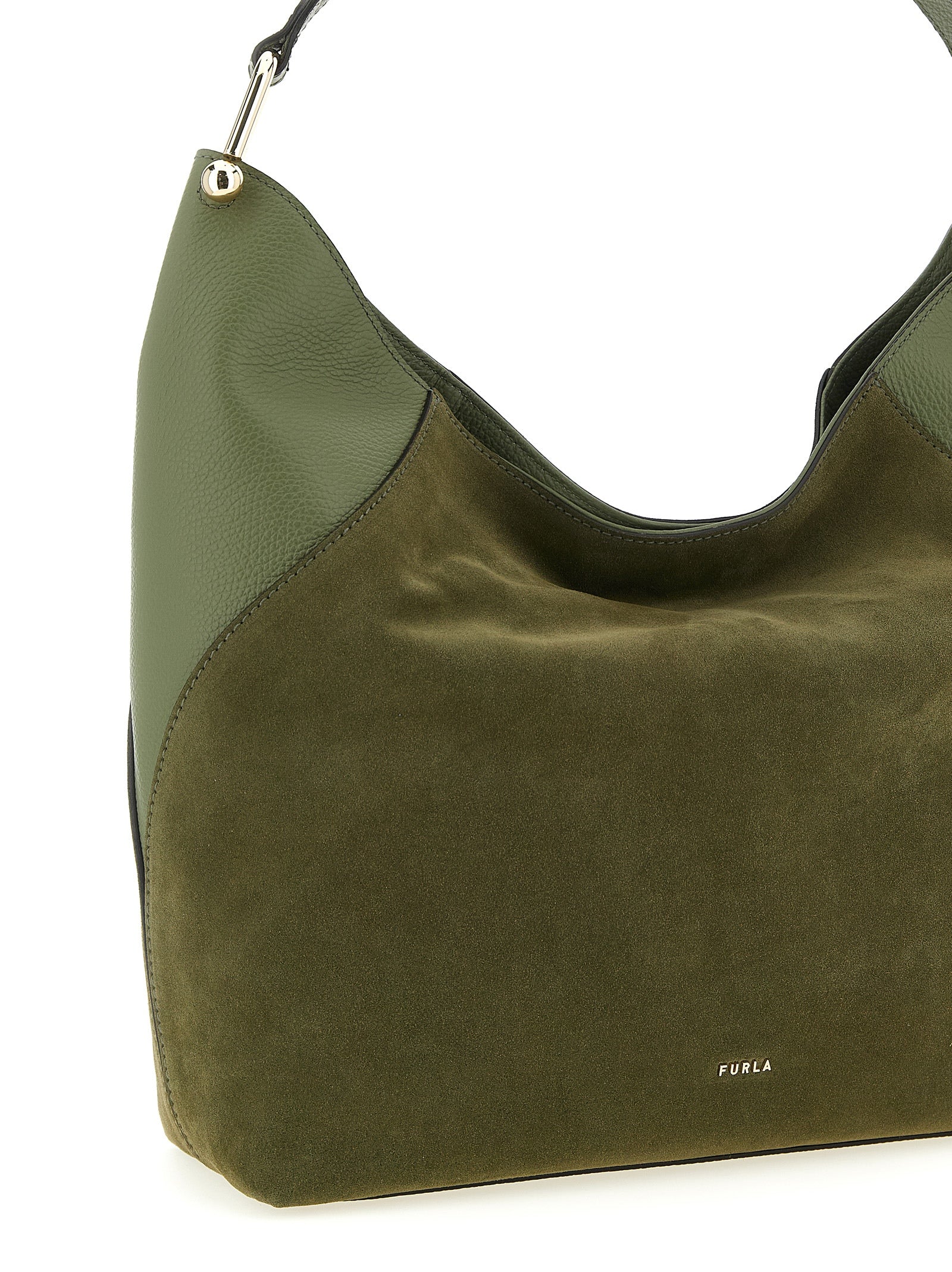 Green Calfskin Lara Large Shoulder Bag