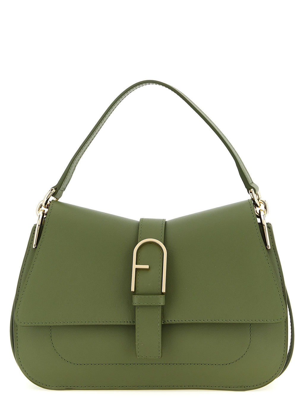 Green Calfskin Flow M Shoulder Bag