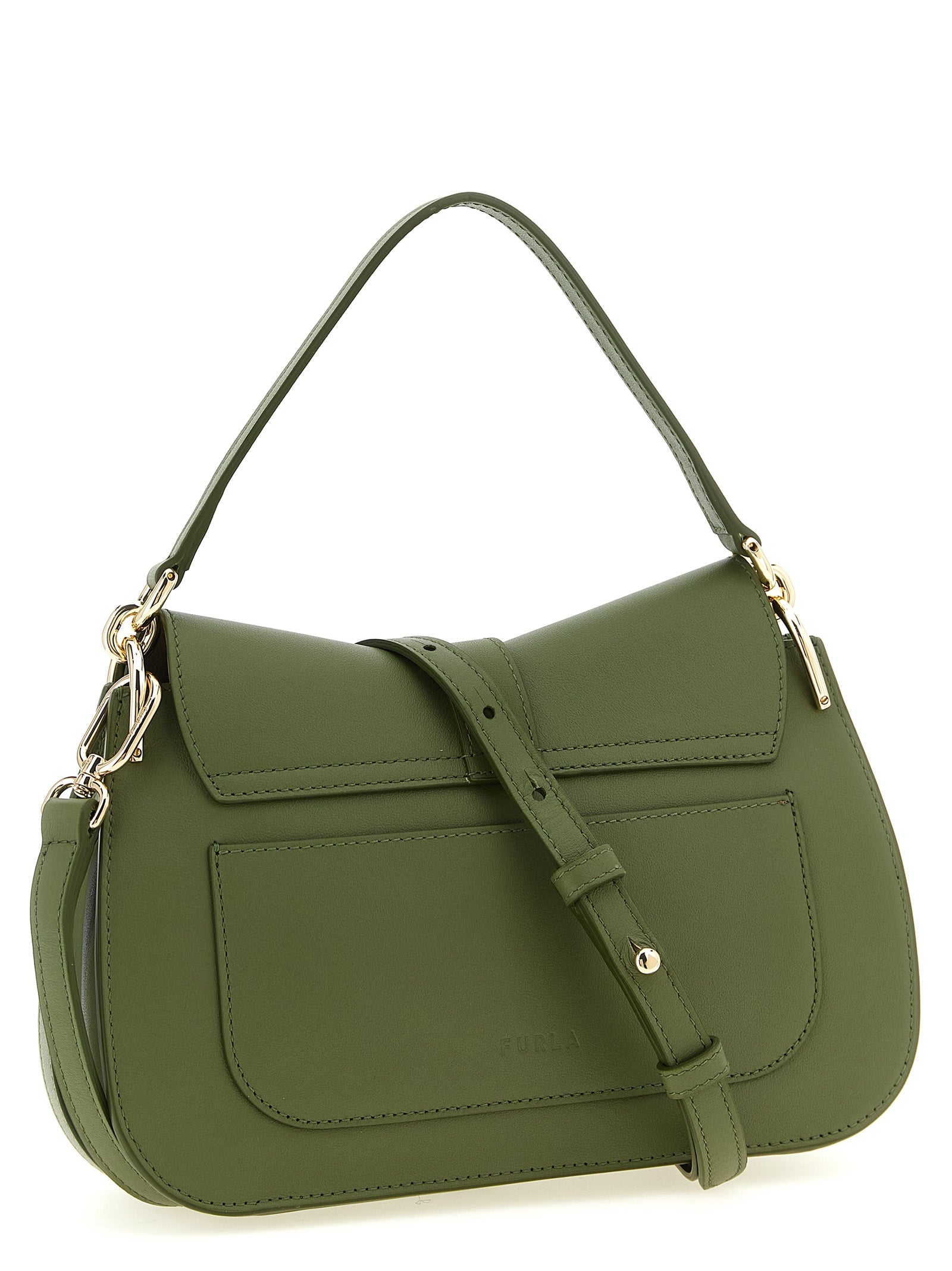 Green Calfskin Flow M Shoulder Bag