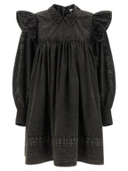 Black Organic Cotton Mini Shirt Dress