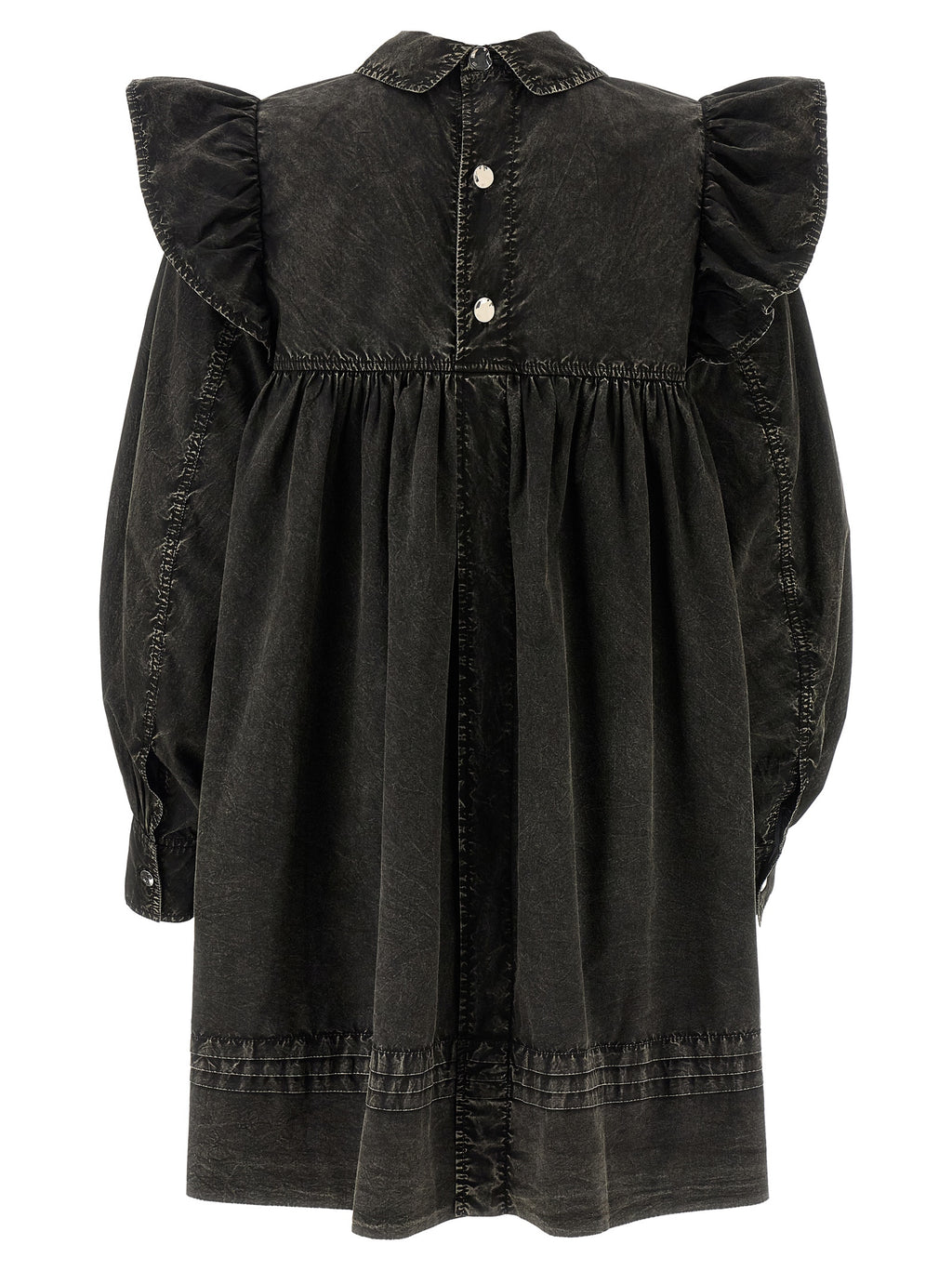 Black Organic Cotton Mini Shirt Dress