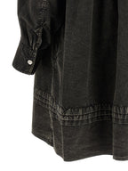 Black Organic Cotton Mini Shirt Dress