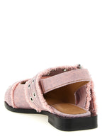 Organic Cotton Fringed Buckle Ballet Flats