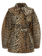 Leopard Duchesse Nylon Trench Coat