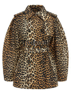 Leopard Duchesse Nylon Trench Coat